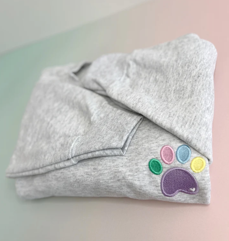 'Mini Me' Embroidered Pastel paw Sweater