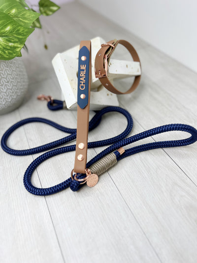 Matching Rope lead and coloured webbing / biothane collar